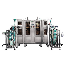 Double-head fully automatic shrink film sleeve marking machine